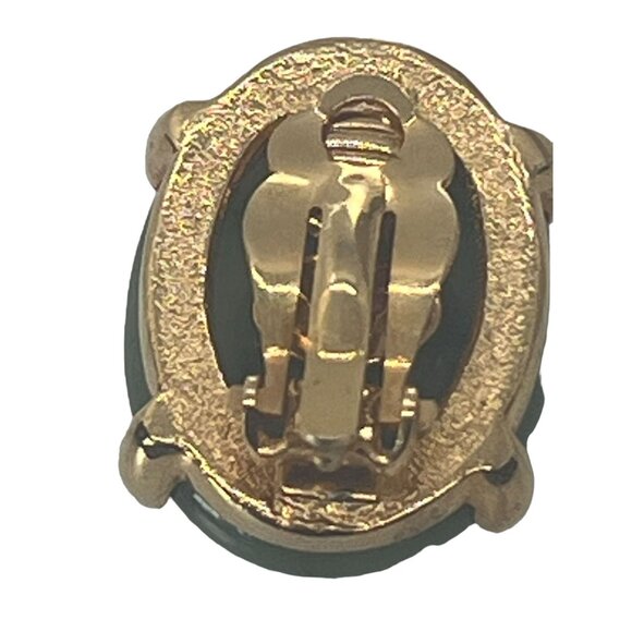 Joan Rivers SINGLE Clip On Earring Replacement Gold Tone Large Faux Jade 1" - Picture 3 of 4
